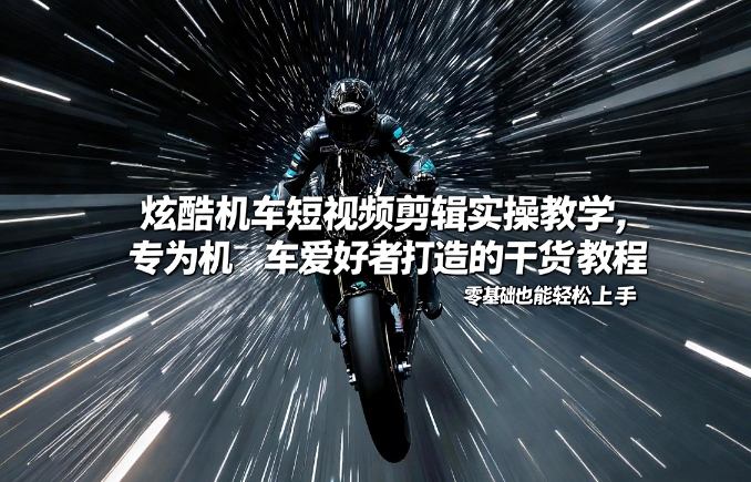 炫酷机车短视频剪辑实操教学，专为机车爱好者打造的干货教程，零基础也能轻松上手|无忧资源社