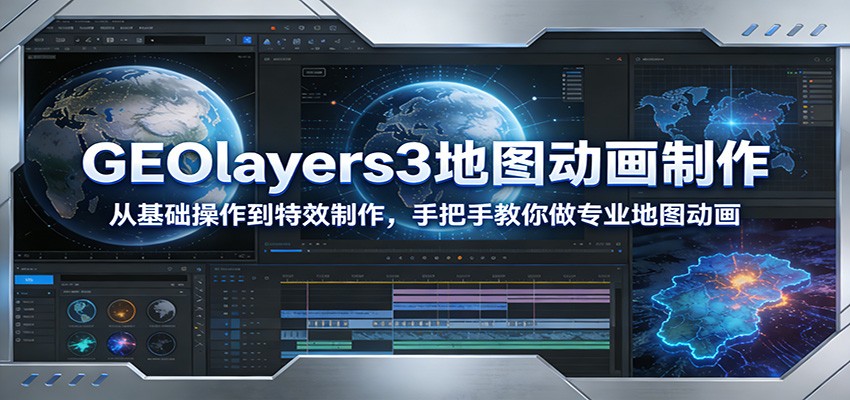 GEOlayers3地图动画制作：从基础操作到特效制作，手把手教你做专业地图动画|无忧资源社