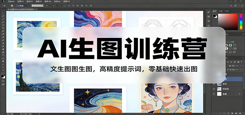 AI生图训练营：文生图图生图，高精度提示词，零基础快速出图|无忧资源社
