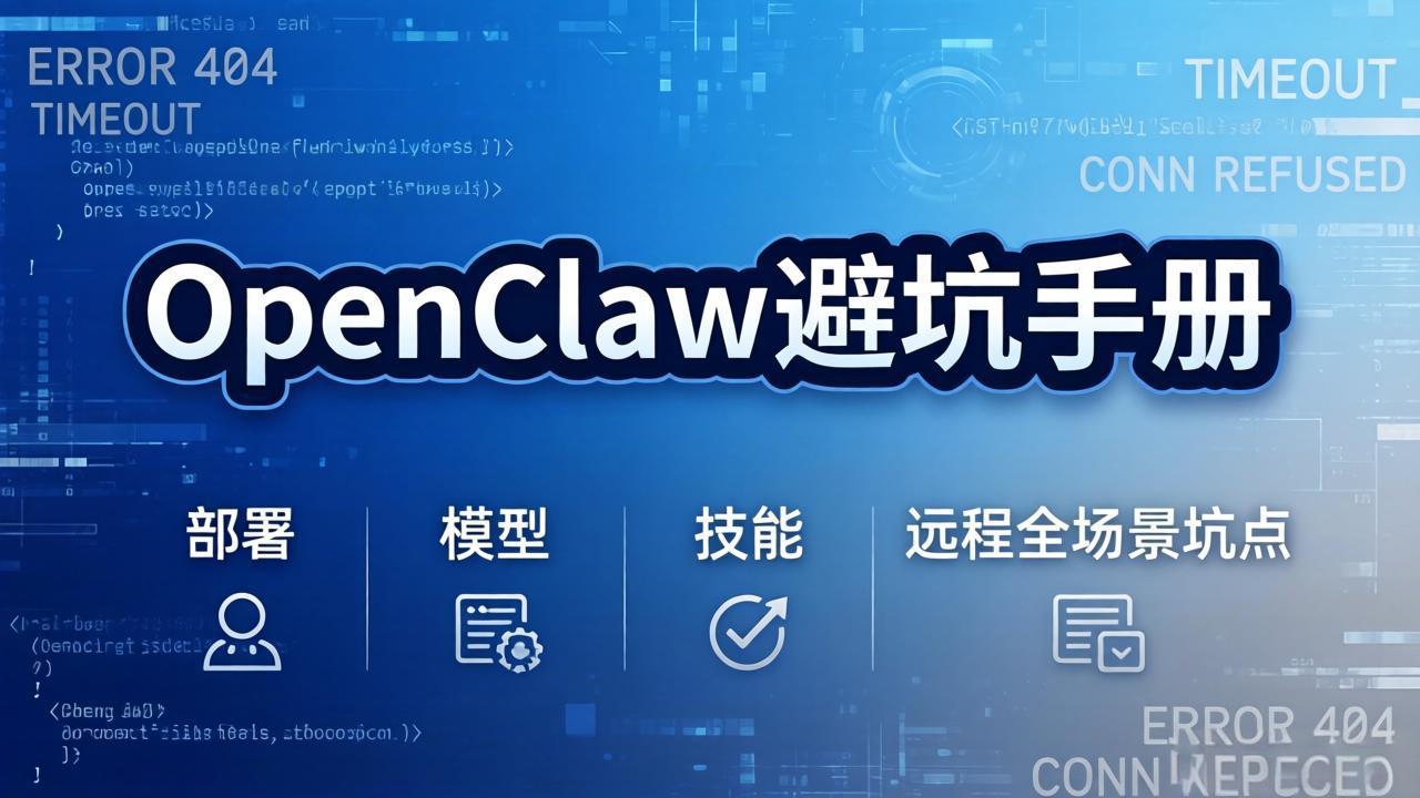 （17671期）OpenClaw避坑手册：部署+模型+技能+远程全场景坑点，一次性给你说全，少走弯路|无忧资源社