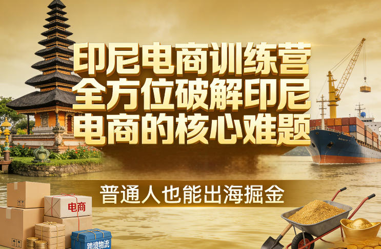 印尼电商训练营，全方位破解印尼电商的核心难题，普通人也能出海掘金|无忧资源社