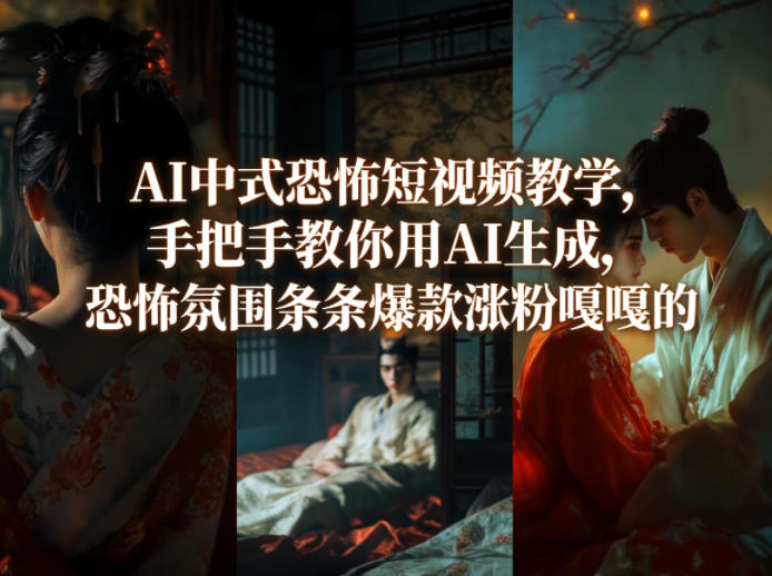 AI中式恐怖短视频教学，手把手教你用AI生成，恐怖氛围条条爆款涨粉嘎嘎的|无忧资源社