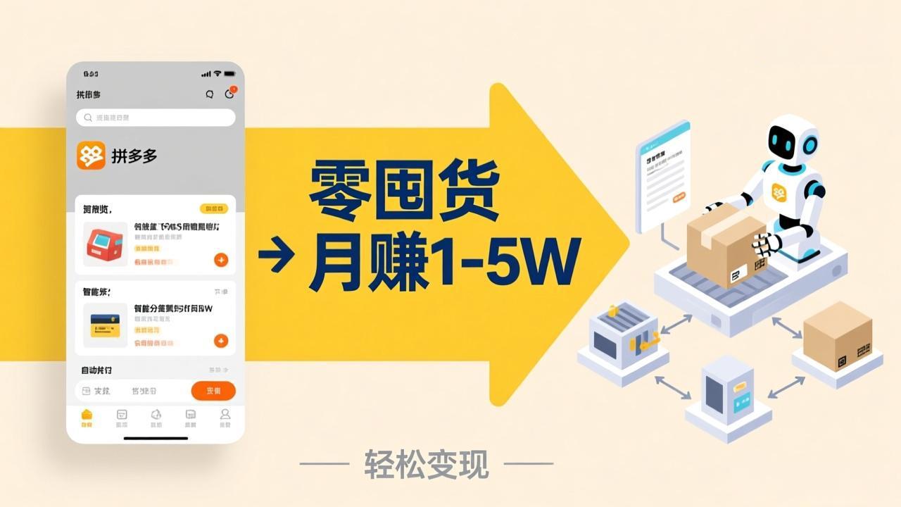 （17490期）不用囤货不用跑单！拼多多虚拟玩法，机器人管理发货和客服，帮你月赚 1-5W|无忧资源社