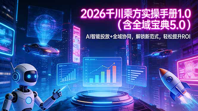 （17625期）2026 千川乘方实操手册 1.0（含全域宝典 5.0）AI 智能投放+全域协同，解锁新范式，轻松提升ROI|无忧资源社