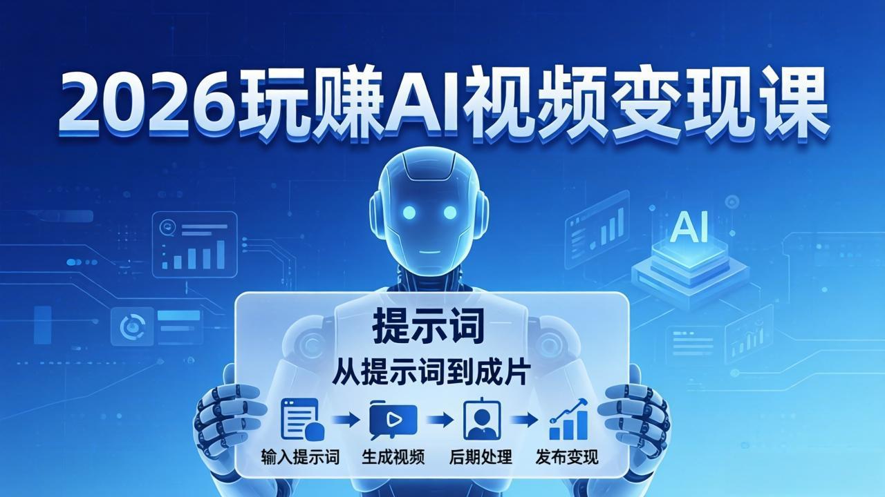 （17827期）2026玩赚AI视频变现课：掌握 AI 视频全流程技能，从提示词到成片高效产出|无忧资源社