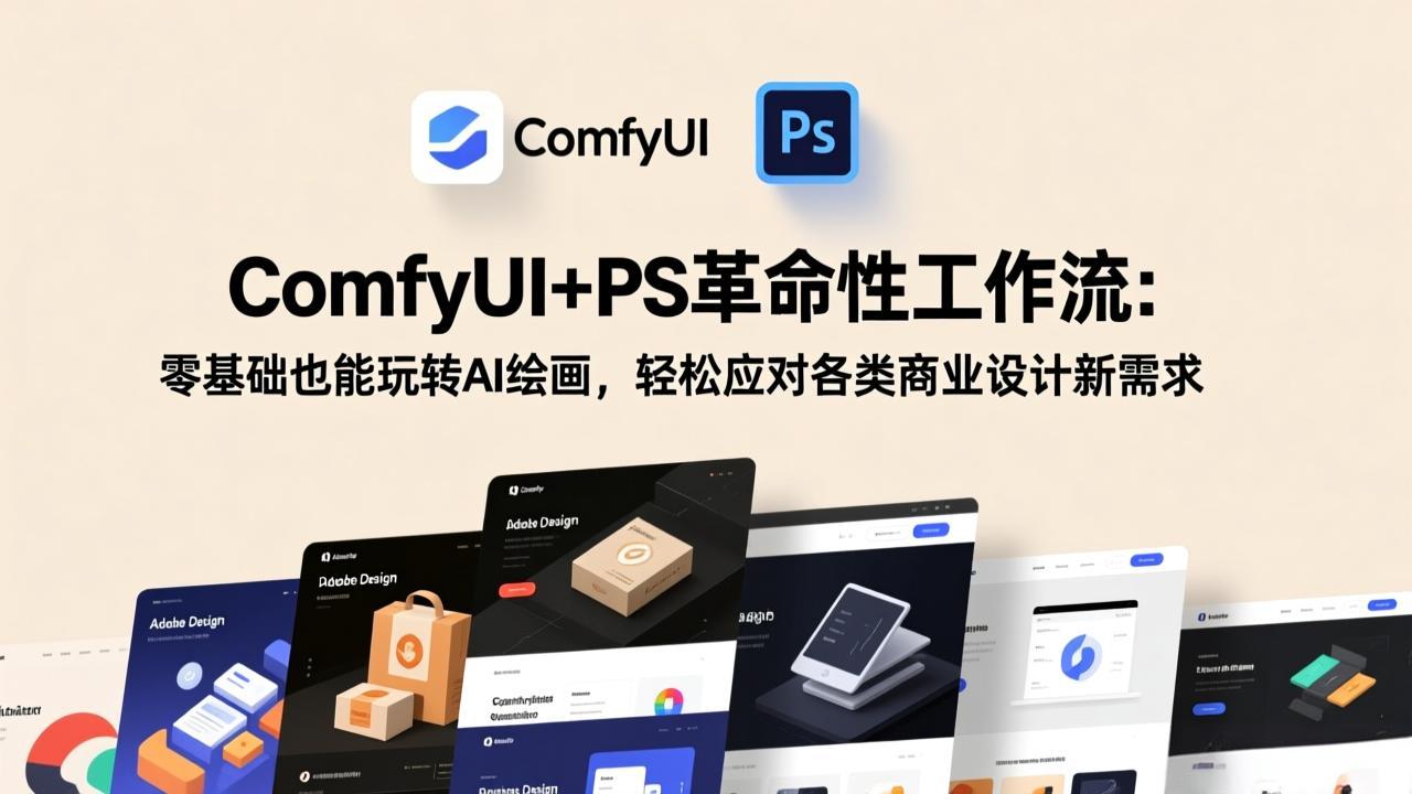 （17512期）ComfyUI+PS革命性工作流：零基础也能玩转AI绘画，轻松应对各类商业设计新需求|无忧资源社