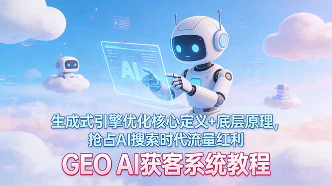 （17604期）GEO AI获客系统教程：生成式引擎优化核心定义+底层原理，抢占AI搜索时代流量红利|无忧资源社