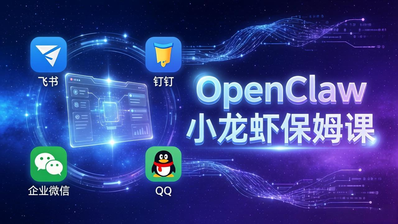 （17614期）OpenClaw小龙虾保姆课： Windows/macOS/Linux/Docker全系统安装，飞书+钉钉+企业微信+QQ 全接入|无忧资源社