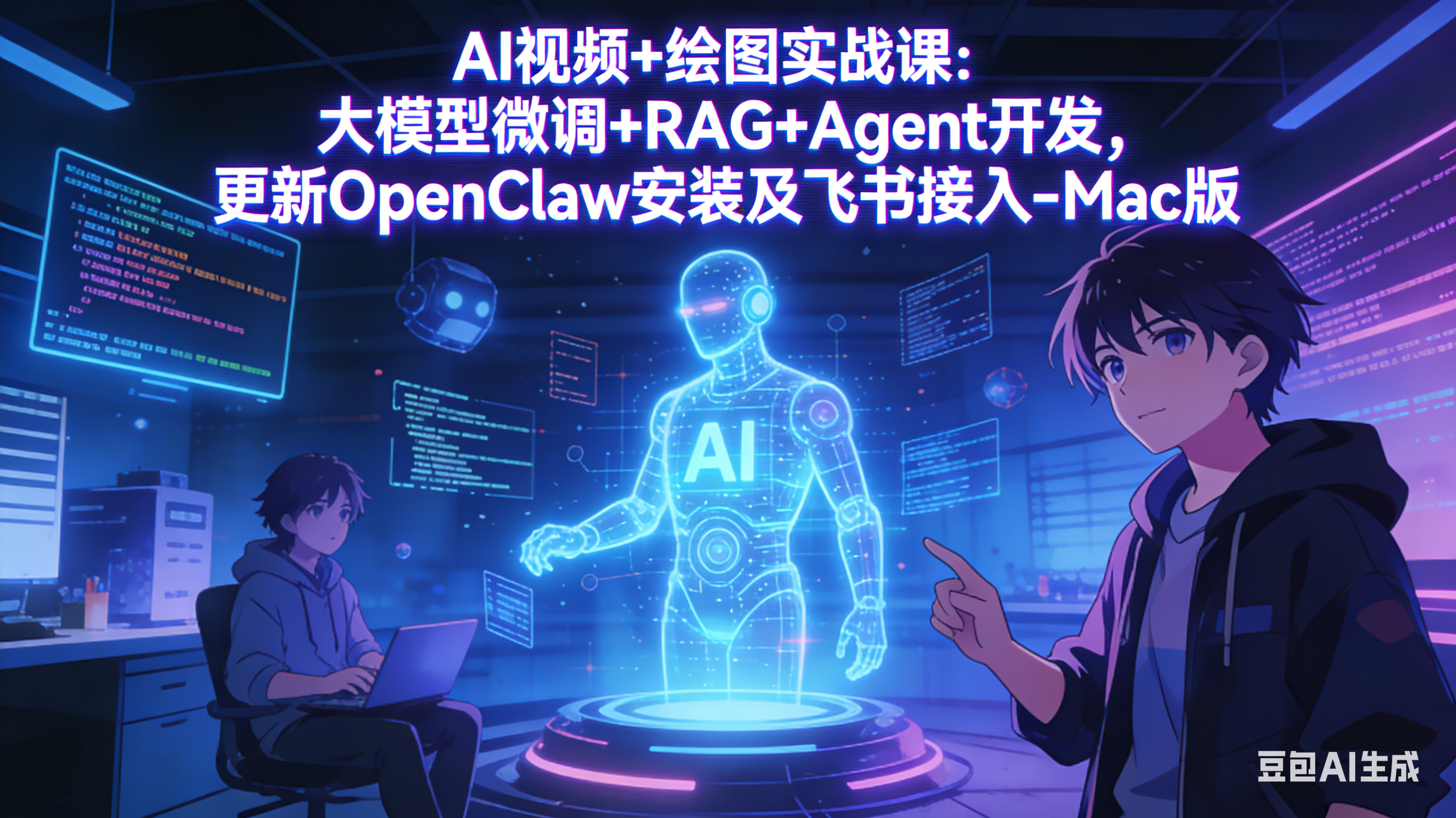 （17594期）AI视频+绘图实战课：大模型微调+RAG+Agent开发，更新OpenClaw安装及飞书接入-Mac版|无忧资源社