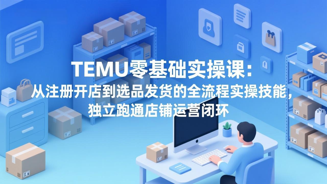 （17568期）TEMU零基础实操课：从注册开店到选品发货的全流程实操技能，独立跑通店铺运营闭环|无忧资源社