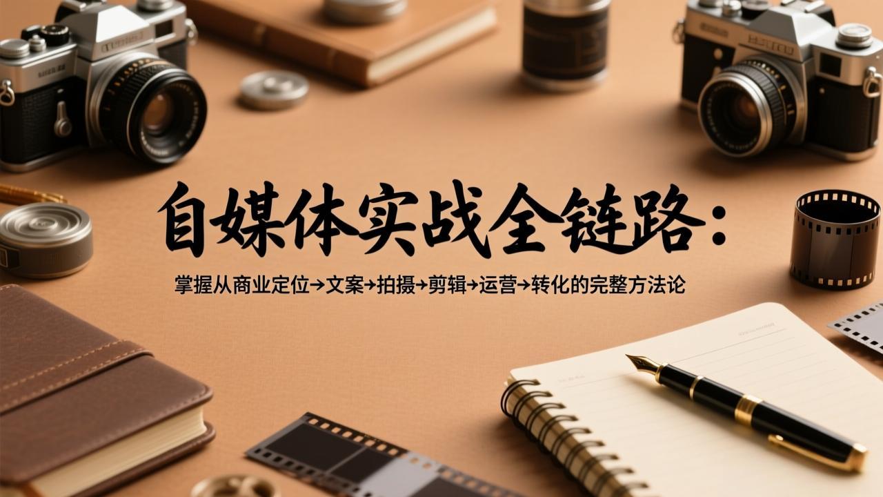 （17586期）自媒体实战全链路：掌握从商业定位→文案→拍摄→剪辑→运营→转化的完整方法论|无忧资源社