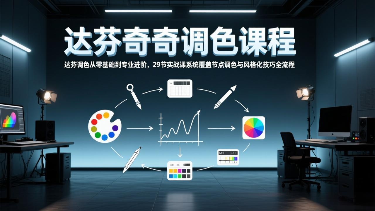 （17484期）达芬奇调色从零基础到专业进阶，29节实战课系统覆盖节点调色与风格化技巧全流程|无忧资源社