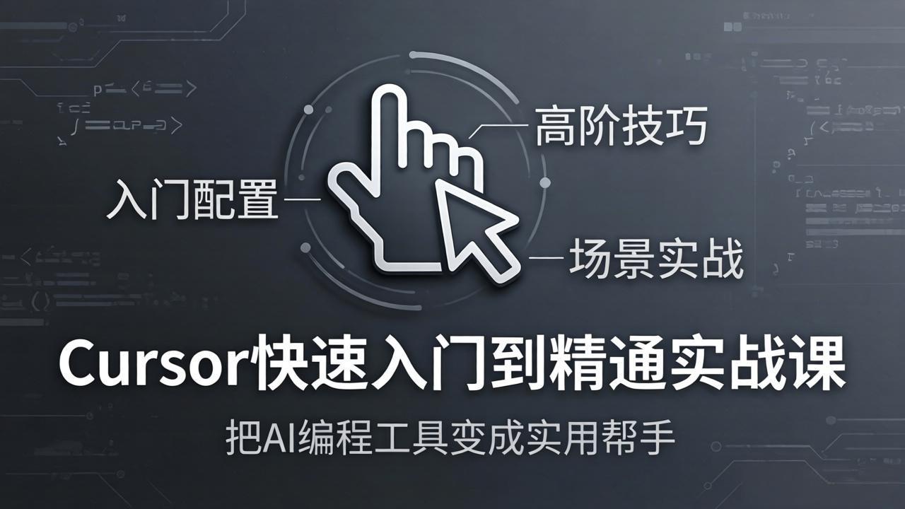 （17794期）Cursor快速入门到精通实战课：入门配置+高阶技巧+场景实战，把AI编程工具变成实用帮手|无忧资源社