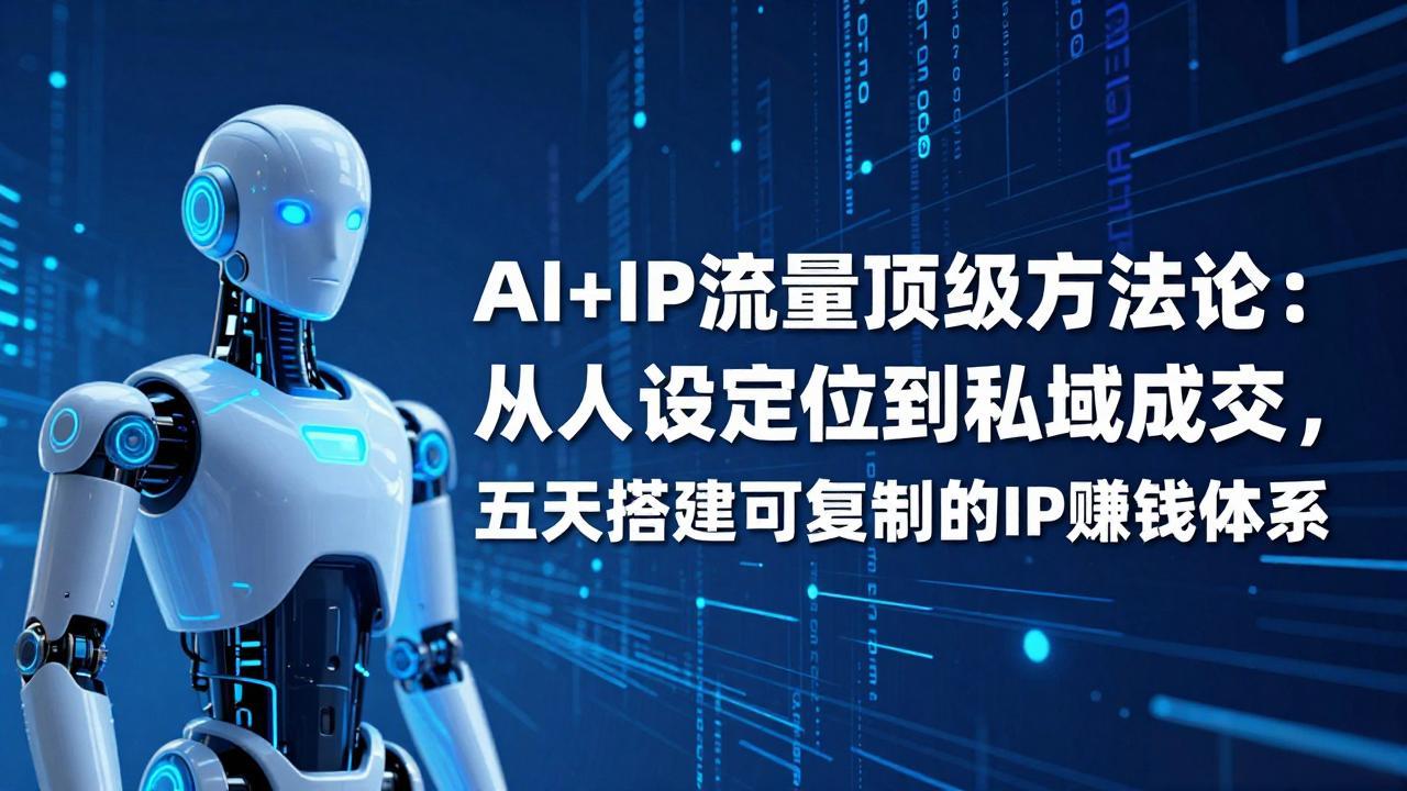 （17521期）AI+IP顶级方法论：从人设定位到私域成交，五天搭建可复制的IP赚钱体系|无忧资源社