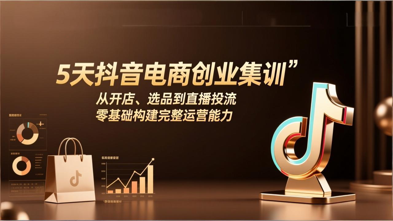 （17544期）5天抖音电商创业集训：从开店、选品到直播投流，零基础构建完整运营能力|无忧资源社