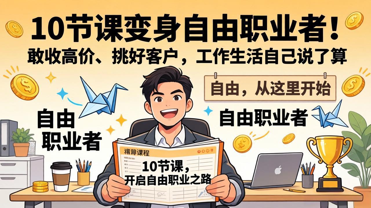 （17663期）10 节课变身自由职业者！敢收高价、挑好客户，工作生活自己说了算|无忧资源社