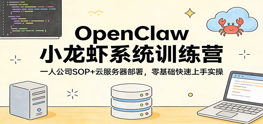 OpenClaw小龙虾系统训练营：一人公司SOP，云服务器部署，零基础快速上手实操|无忧资源社