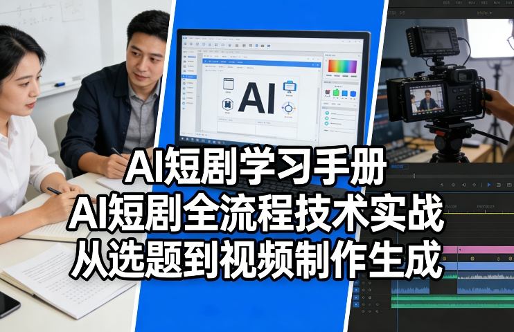 AI短剧学习手册，AI短剧全流程技术实战，从选题到视频制作生成|无忧资源社