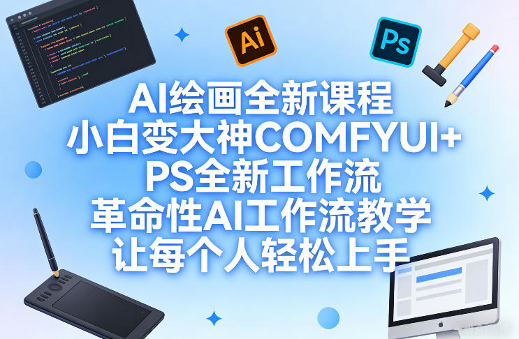 AI绘画全新课程，小白变大神COMFYUI+PS全新工作流，革命性AI工作流教学，让每个人轻松上手|无忧资源社