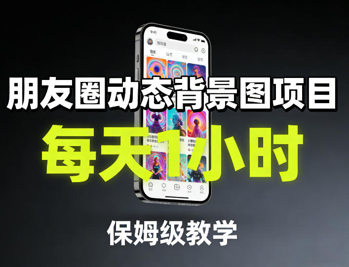 朋友圈动态背景图项目，每天1小时，保姆级教学|无忧资源社