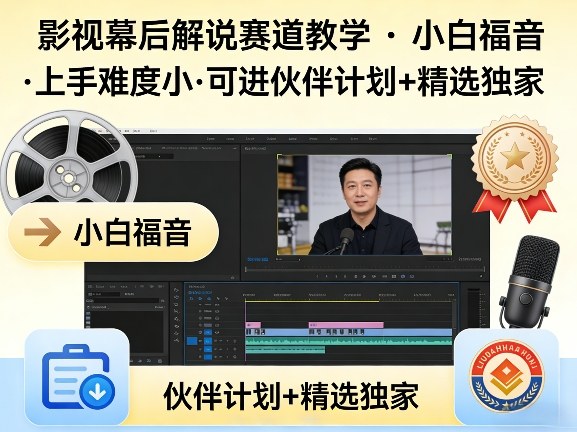 某大佬的影视幕后解说赛道教学，小白福音，上手难度小，可进伙伴计划+精选独家|无忧资源社