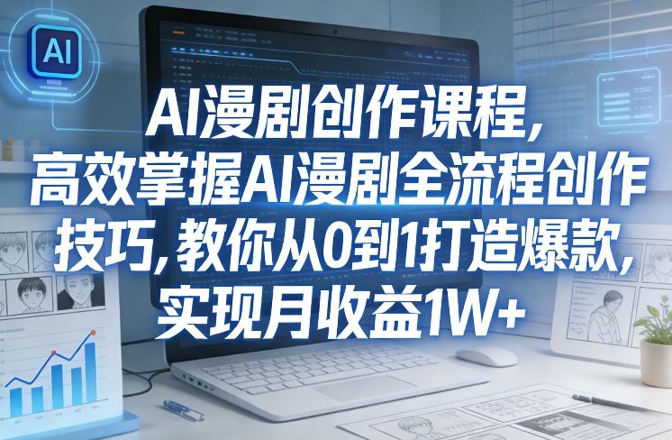 某社群AI漫剧创作课程，高效掌握AI漫剧全流程创作技巧，教你从0到1打造爆款，实现月收益1W+|无忧资源社