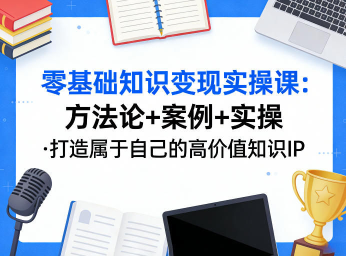 零基础知识变现实操课，方法论+案例+实操，打造属于自己的高价值知识IP|无忧资源社