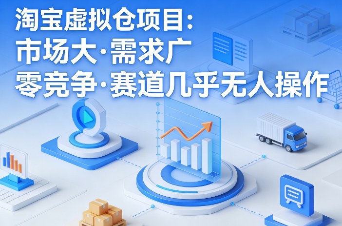 淘宝虚拟仓项目，市场大，需求广，零竞争，赛道几乎没人操作|无忧资源社