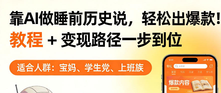 靠AI做睡前历史解说，轻松出爆款！教程+变现路径一步到位，单个视频收益1K+【揭秘】|无忧资源社