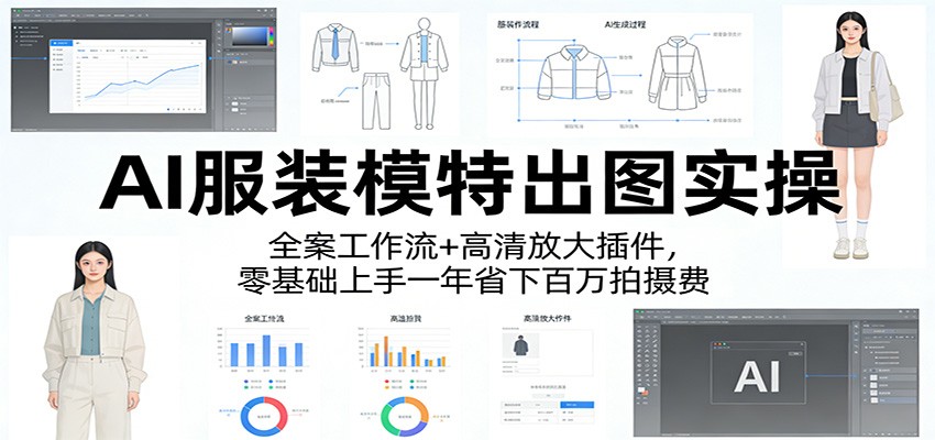 AI服装模特出图实操:全案工作流+ 高清放大插件,零基础上手一年省下百万拍摄费|无忧资源社