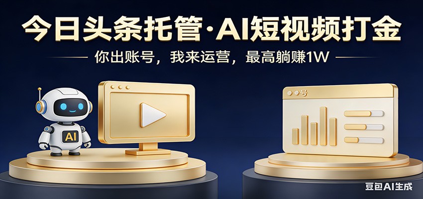 头条号AI托管,我提供作品,你提供账号,每天5分钟发布,小白躺赚3000+|无忧资源社