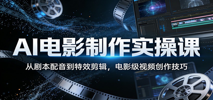 AI电影制作实操课：从剧本配音到特效剪辑，电影级视频创作技巧|无忧资源社