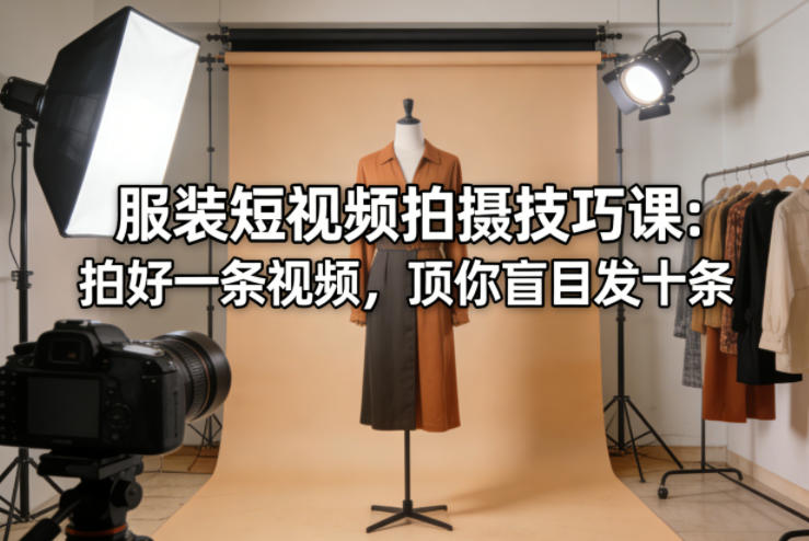 服装短视频拍摄技巧课：拍好一条视频，顶你盲目发十条|无忧资源社