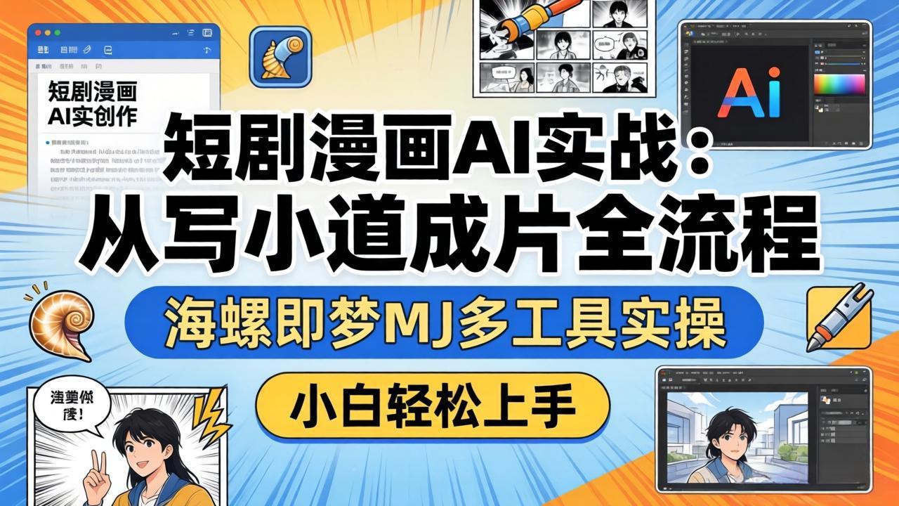 （17945期）短剧漫画AI实战：从写小说到成片全流程，海螺即梦MJ多工具实操，小白轻松上手|无忧资源社
