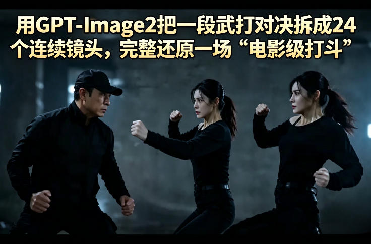 用GPT-Image2把一段武打对决拆成24个连续镜头，完整还原一场“电影级打斗”|无忧资源社