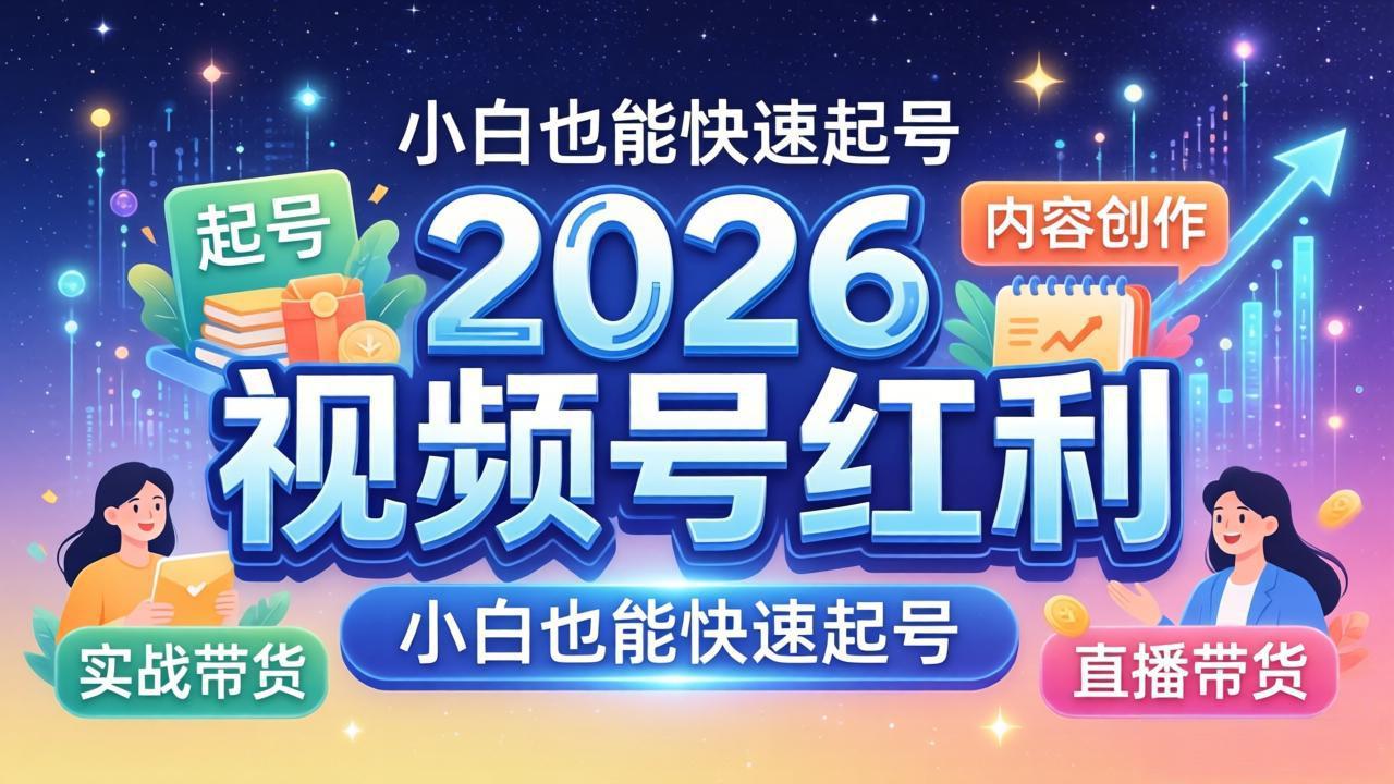 （18222期）2026视频号红利实战营，大佬亲授起号、内容、直播、IP、投流、私域、矩阵全套落地打法|无忧资源社