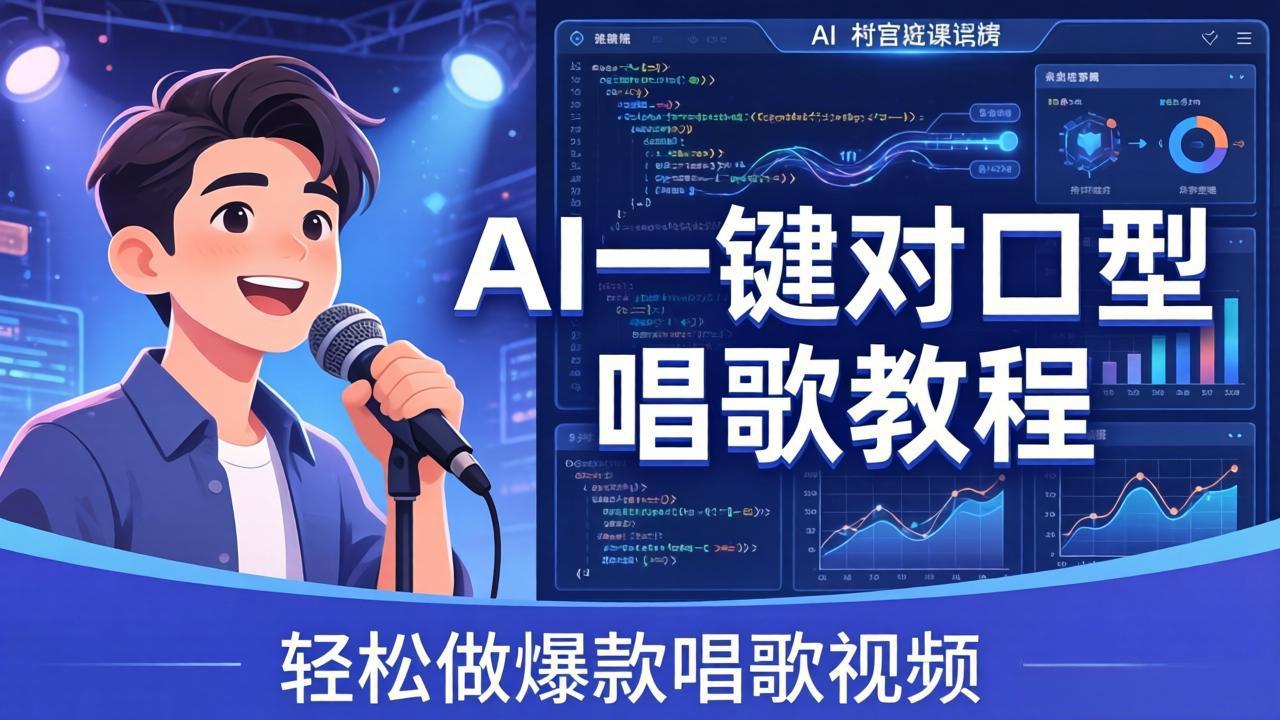 （18118期） AI一键对口型唱歌教程：零基础也能学，素材准备+模型训练+音色转换，轻松做爆款唱歌视频|无忧资源社