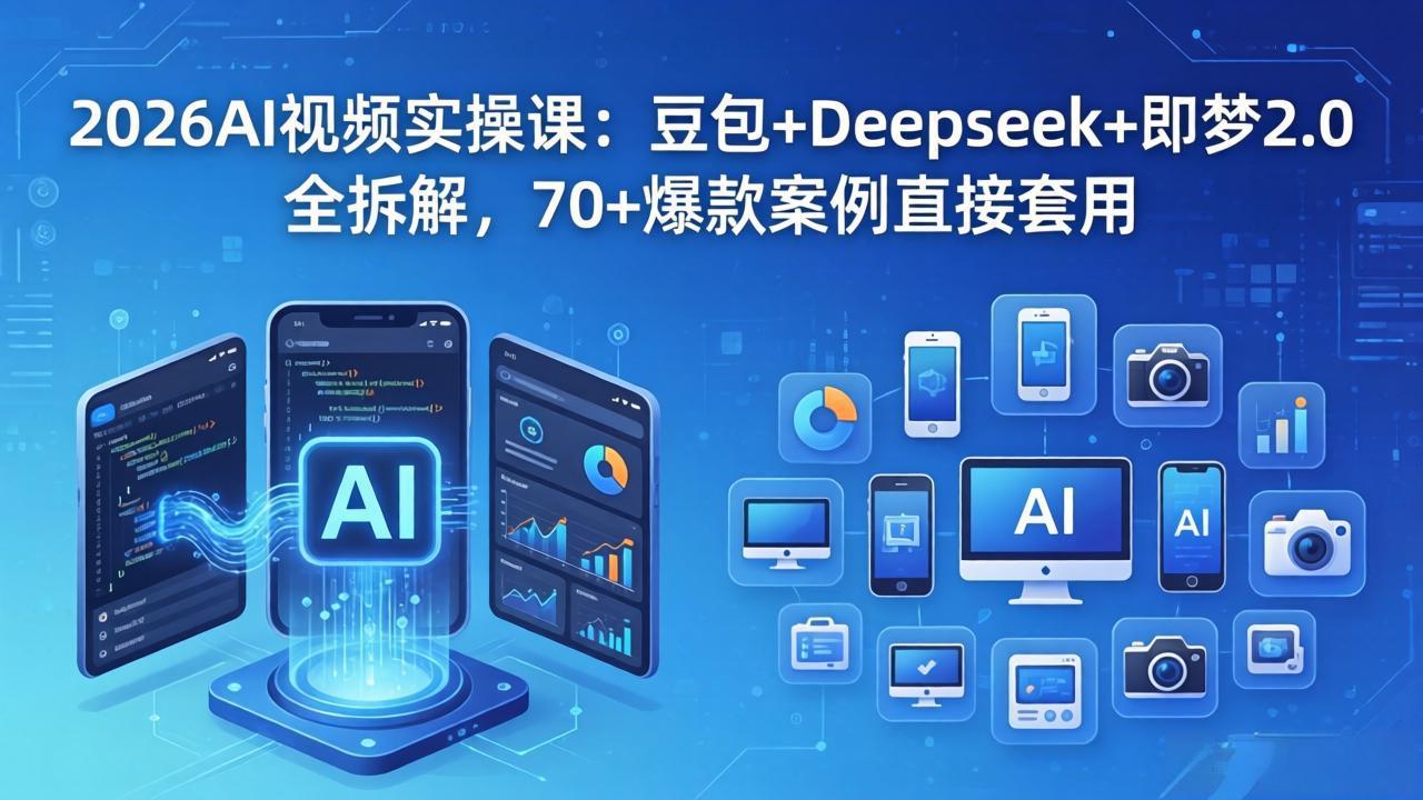 （18263期）2026AI视频实操课：豆包+Deepseek+即梦2.0全拆解，70+爆款案例直接套用|无忧资源社