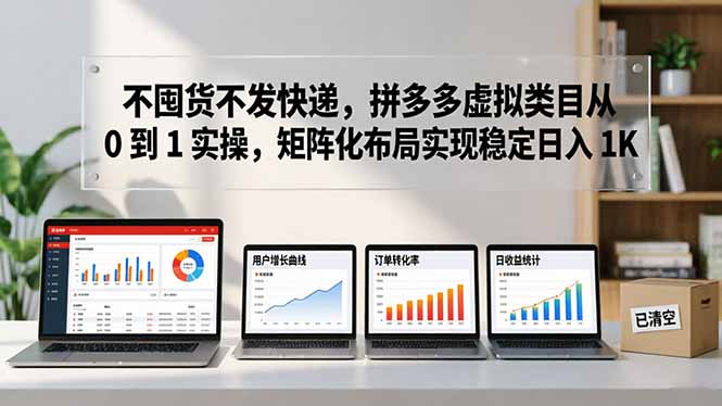 （17989期）不囤货不发快递，拼多多虚拟类目从 0 到 1 实操，矩阵化布局实现稳定日入 1K|无忧资源社