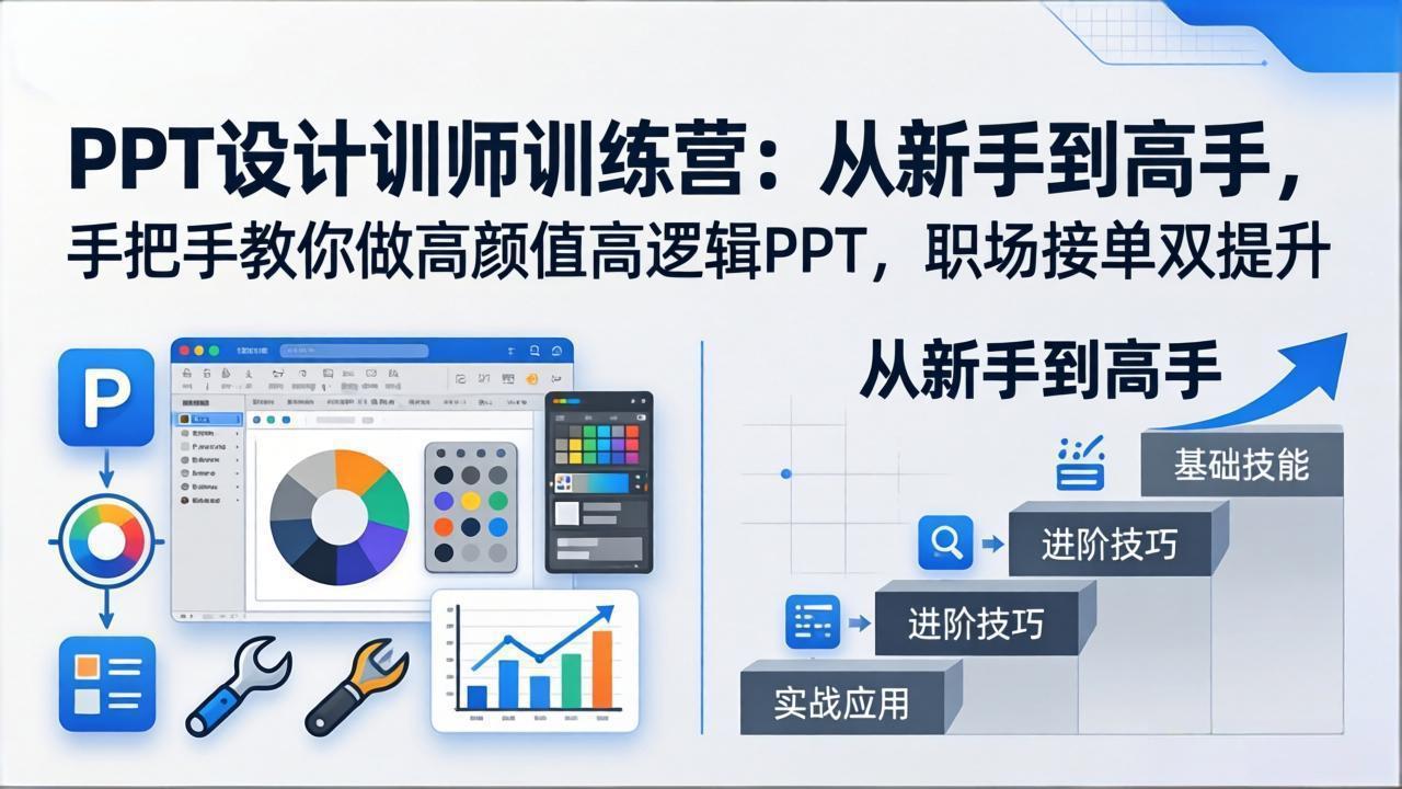 （17886期）PPT设计训师训练营：从新手到高手，手把手教你做高颜值高逻辑PPT，职场接单双提升|无忧资源社