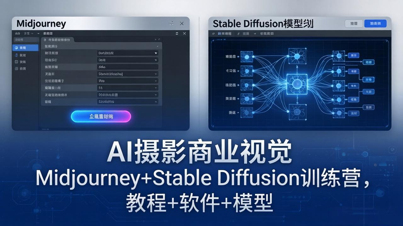 （18271期）AI摄影商业视觉Midjourney+Stable Diffusion训练营，教程+软件+模型|无忧资源社