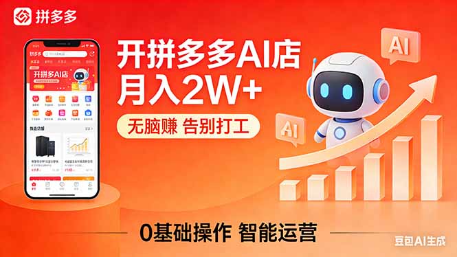 （17947期）开一家拼多多AI店，月入2W+，无脑赚，告别打工，附SOP手册|无忧资源社
