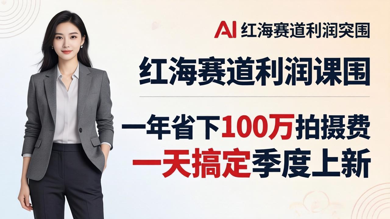 （17884期）服装老板AI模特图课：一年省下100万拍摄费，一天搞定季度上新，红海赛道利润突围|无忧资源社