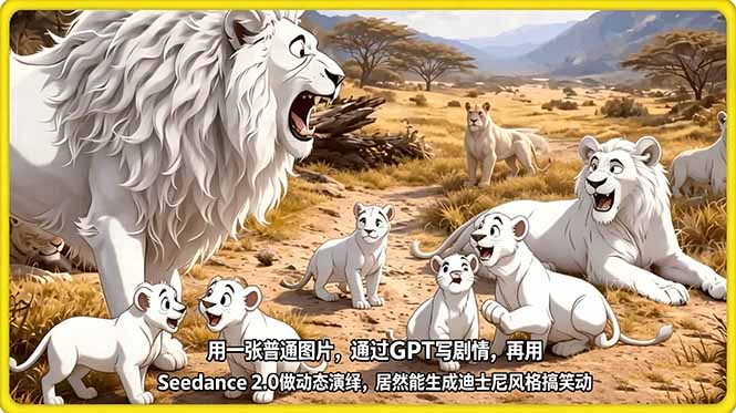 （18137期）用一张普通图片，通过GPT写剧情，再用Seedance 2.0做动态演绎，居然能生成迪士尼风格搞笑动画|无忧资源社
