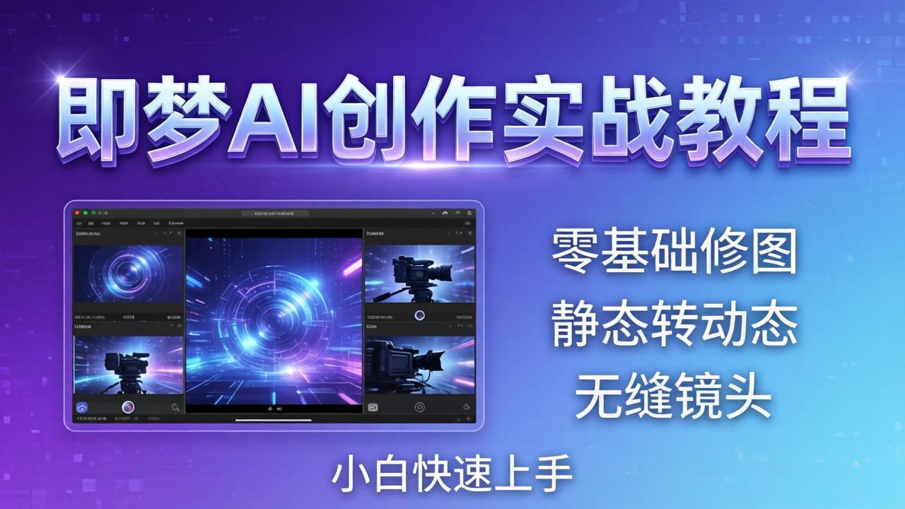 （18196期）即梦AI创作实战教程，从零基础修图到AI导演，实战教学静态转动态+无缝镜头，小白快速上手|无忧资源社