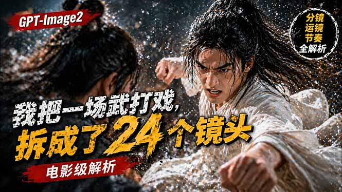 （18212期）用GPT-Image2，把一段武打对决拆成24个连续镜头，从人物建立、动作衔接、运镜节奏，到情绪爆发|无忧资源社