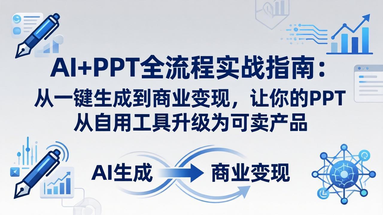 （18142期）AI+PPT全流程实战指南-更新4月21：从一键生成到商业变现，让你的PPT从自用工具升级为可卖产品|无忧资源社
