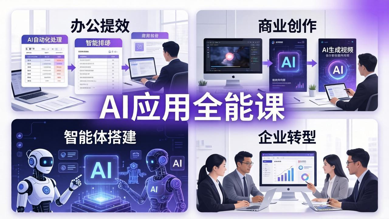 （18042期）AIGC 应用师全能课-更新：办公提效、商业创作、智能体搭建、企业转型，一站式学会AI应用|无忧资源社