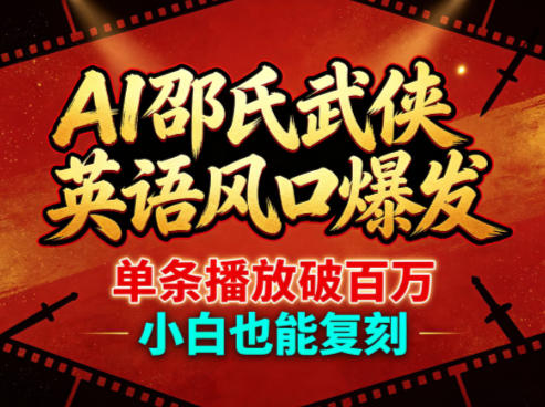 AI邵氏武侠英语风口爆发，单条播放破百万，小白也能复刻|无忧资源社