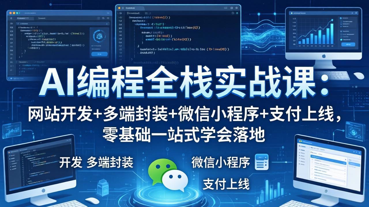 （18049期）AI编程全栈实战课：网站开发+多端封装+微信小程序+支付上线，零基础一站式学会落地|无忧资源社